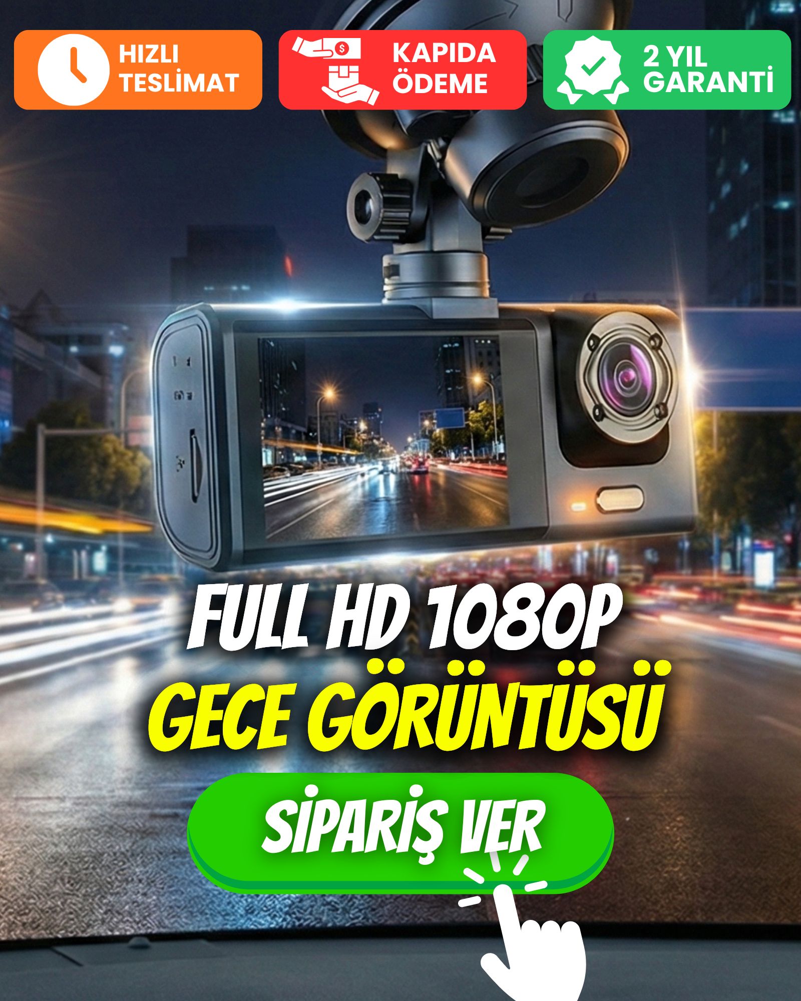 3 Kameralı Araç İçi Kamera